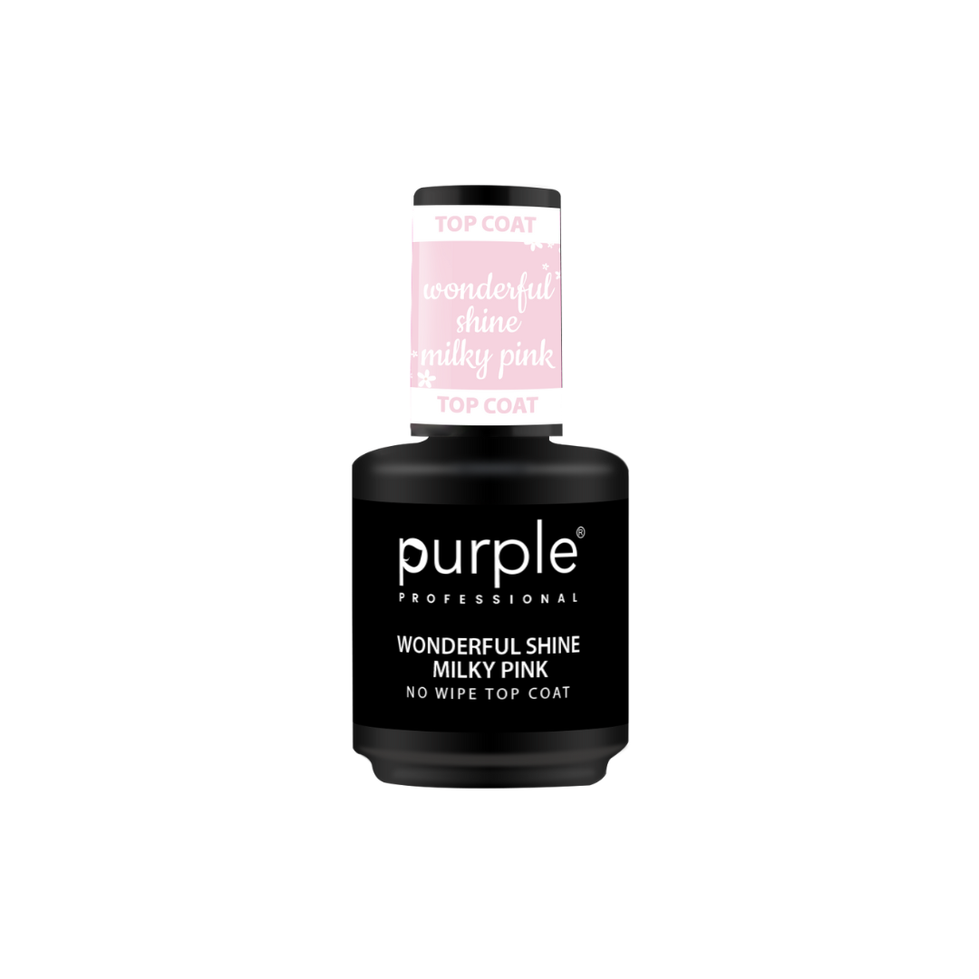 PURPLE - Wonderful Shine MILKY PINK Top Coat Sem Goma 15ml - P461